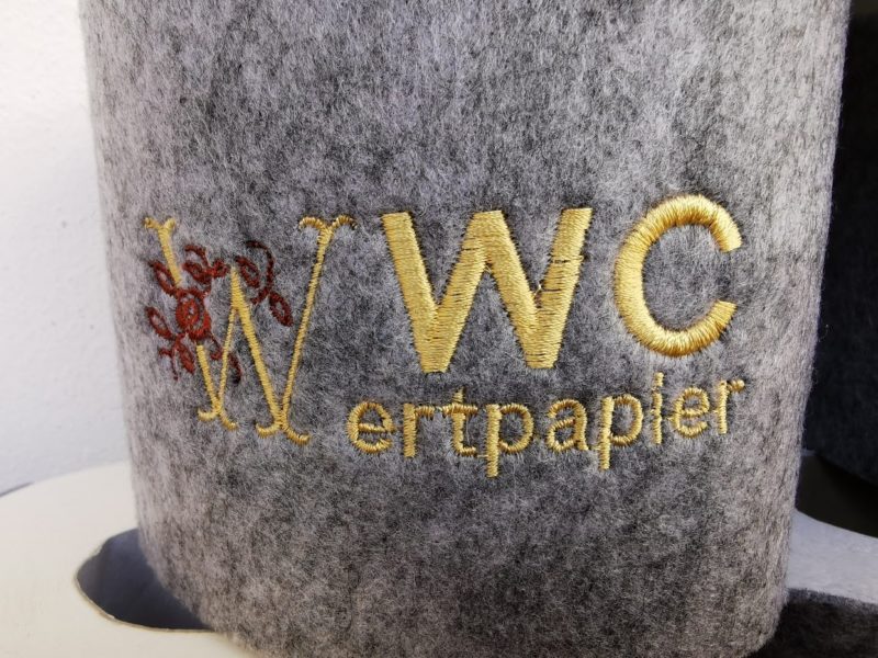 Klopapierbanderole mit Spruch "WC Wertpapier"