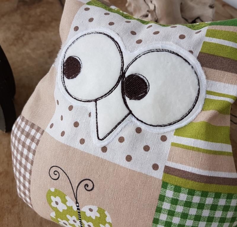Kuschelkissen Eule, Eulenkissen Elfriede gefüllt mit Name bestickt