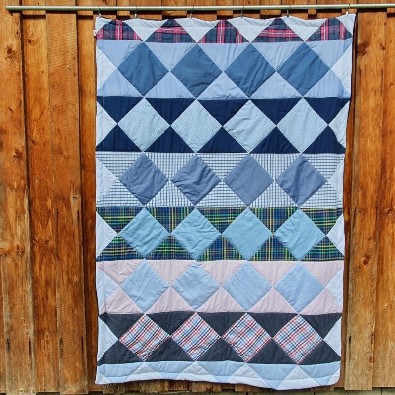 Patchworkdecke im klassischen Uhrenglas Mosaik gelegt