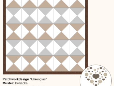 Patchworkdecke aus Herren Hemden im klassischen Uhrenglas Mosaik genäht