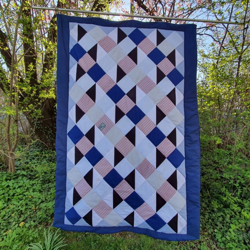 Patchworkdecke SERENE aus Herrenhemden für Matthias E.