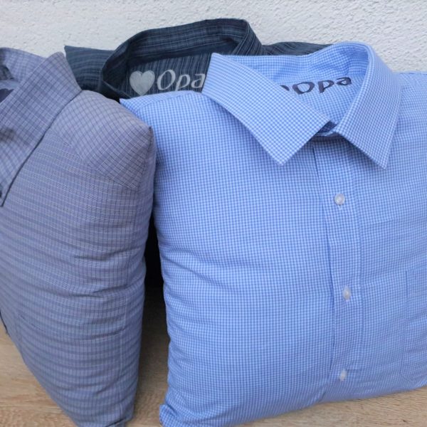 Erinnerungskissen aus einem Hemd, Hemdkissen, Kissen aus Herrenhemd nähen