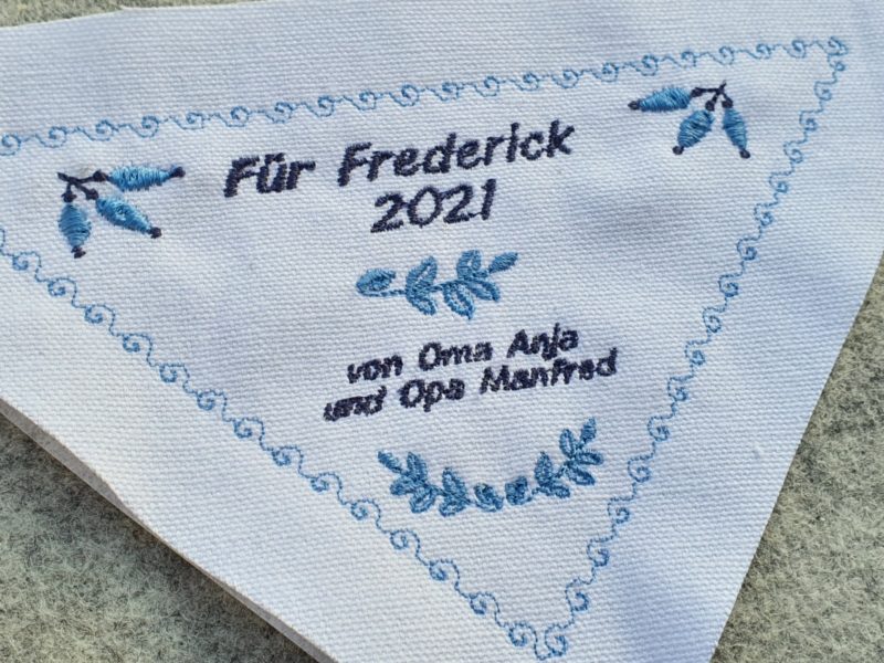 Quilt Label individuell bestickt mit Deinem Wunschtext