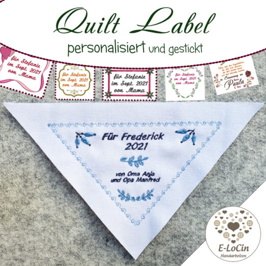 Quilt Label für Deine Patchworkdecke, Quilt, Decke - handmade design von E-LoCin Handarbeiten