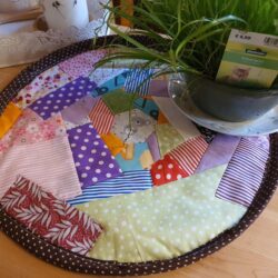 Platzdeckchen aus Stoff genäht in crazy Patchworktechnik - unikat