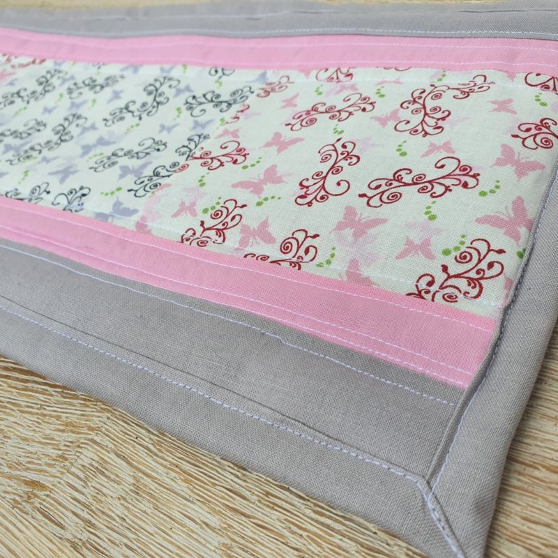 Patchwork Tischläufer rosa grau