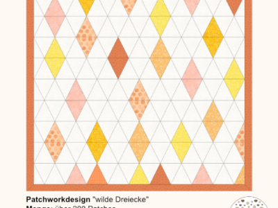 Patchwork Designdecke aus bunten Dreiecken in Farbwahl