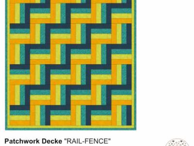 Patchwork Designdecke aus bunten Streifen in Farbwahl