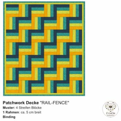 Patchwork Designdecke aus bunten Streifen in Farbwahl