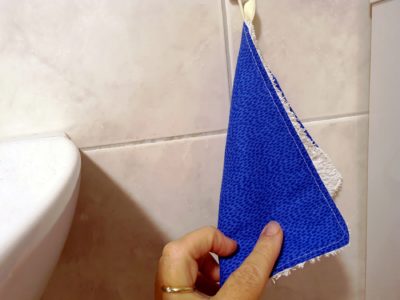 Wiederverwertbarer genähter Waschlappen mit lustigem Spruch