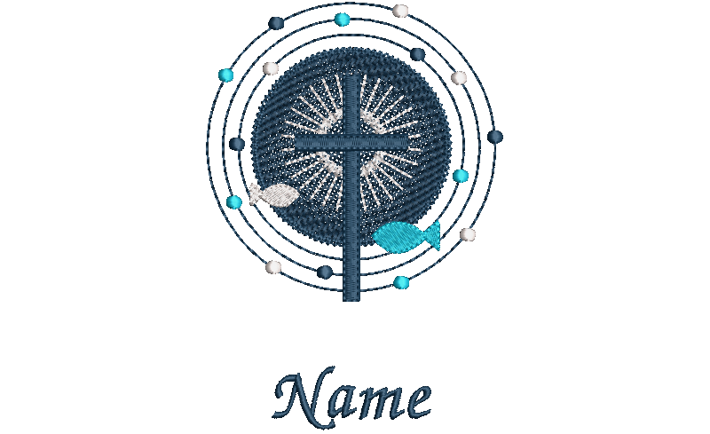 Geschenk zur Erstkommunion - Gotteslobhülle strahlendes Kreuz mit Name. Aus Filz bestickt.
