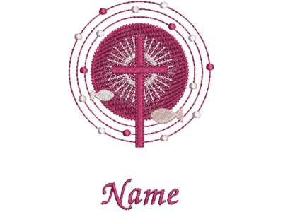 Geschenk zur Erstkommunion - Gotteslobhülle strahlendes Kreuz mit Name. Aus Filz bestickt.