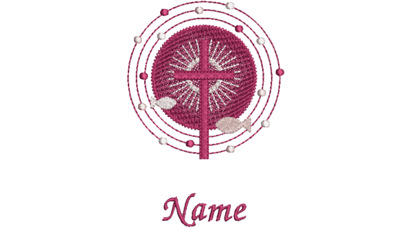 Geschenk zur Erstkommunion - Gotteslobhülle strahlendes Kreuz mit Name. Aus Filz bestickt.