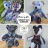 Memorybear, Trauerbär, aus Kleidung nähen lassen und mit individuelle Bestickung.