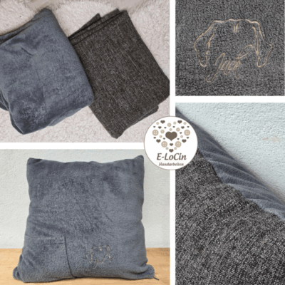 Haustier Erinnerungskissen aus Katzendecke, Hundedecke genäht.