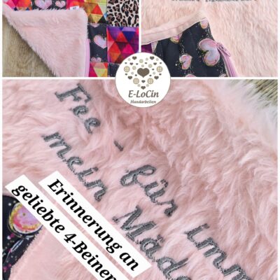 Erinnerungskissen genäht aus Hundedecken, Katzendecken oder anderen Textilien zur Erinnerung an sein Haustier
