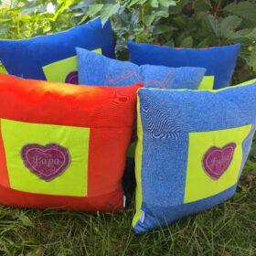 Erinnerungskissen genäht aus Lieblingskleidung und Kleidugn von Verstorbenen.