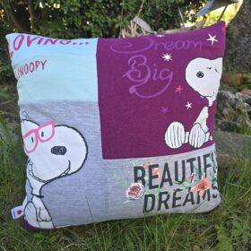 Erinnerungskissen genäht aus Lieblingskleidung und Kleidugn von Verstorbenen.