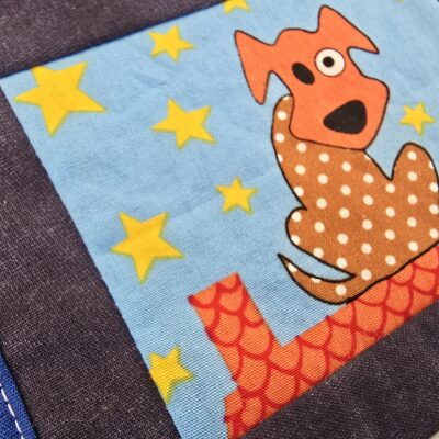 Tassenteppich, mug rug, Tassenuntersetzer aus Stoff genäht