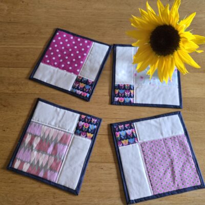 Platzsets 4er Set Patchwork / Cocktail Untersetzer / Patchwork Mitteldeckchen, Table Topper