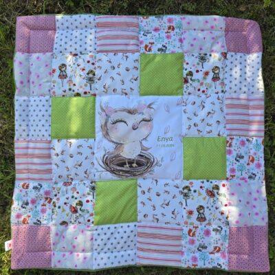 DouDou Patchworkdecke mit Panel mittig zum Pauschalpreis.