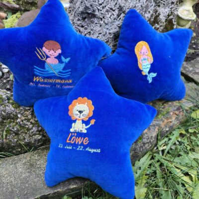 Sonderanfertigung Sternkissen für Raphaela