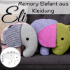 Ein großer Elefant genäht aus Kleidung von Babys, Kindern, deiner Lieblingskleidung oder aus Kleidung von Verstorbenen.