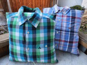 Erinnerungskissen genäht aus Lieblingskleidung und Kleidugn von Verstorbenen.