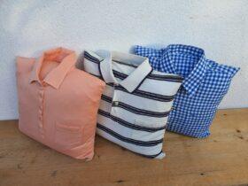 Erinnerungskissen genäht aus Lieblingskleidung und Kleidugn von Verstorbenen.