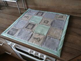 Waschbare Kochfeldabdeckung, Herdabdeckung, Ceranfeldabdeckung für Induktionsherde in Patchworkarbeit zur Verschönerung der Küche