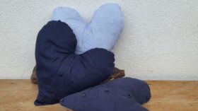 Erinnerungskissen genäht aus Lieblingskleidung und Kleidugn von Verstorbenen.