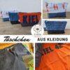 Upcycling - Täschchen, Kosmetiktäschchen und Kulturbeutel genäht aus Kleidung, wie Jeans, T-Shirts.