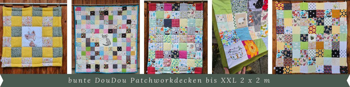 Bunte Patchworkdecken bis 2 x 2 m nähe ich aus neuen Stoffen in indiviudueller Anordnung oder bunt mit Bestickungen oder Bildern. Ideal als Krabbeldecke, Couchdecke, Überwurf oder Campingdecke