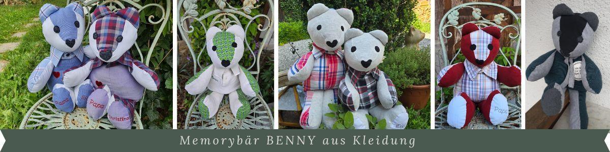 Ich nähe aus Kleidung ein goldigen Memorybear BENNY als eine wunderbare Erinnerung an schöne Zeiten und lieben Menschen