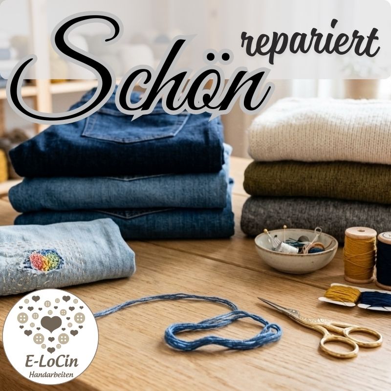 Kleidung reparieren und stopfen. Schön reparieren mit visible mending, sashiko Technik und vielem mehr. Reparaturen, die man sehen darf.