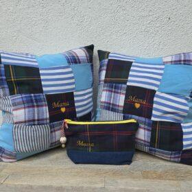 Erinnerungskissen genäht aus Lieblingskleidung und Kleidugn von Verstorbenen.