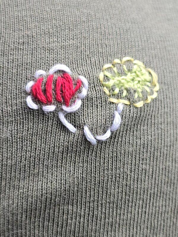 Fertige Reparatur eines kleinen Lochs, was durch die Katzenkrallen entstanden ist.