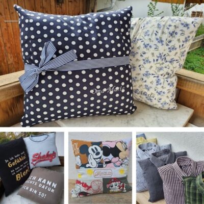 Mit Respekt und Ruhe genähte unikate Erinnerungskissen, Krawattenkissen, Hemdenkissen aus Kleidung - ohne Massenanfertigung