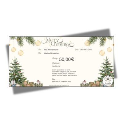 Weihnachtsdesign für Geschenkgutschein kaufen für liebevoll angefertigte fertige Handarbeiten oder anzufertigende Sonderanfertigungen bei E-LoCin Handarbeiten