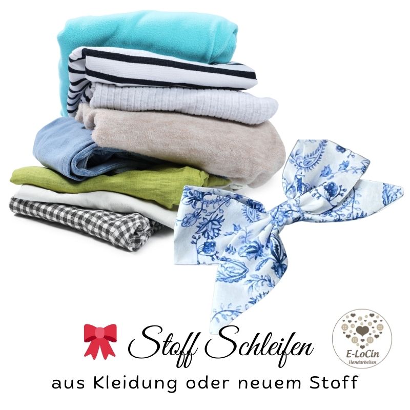 Genähte Stoff Schleifen aus Stoff oder eigener Kleidung als besonderes Extra für Erinnerungsstücke, wie Erinnerungskissen oder Erinnerungsdecken