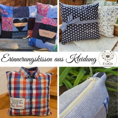 Mit Respekt und Ruhe genähte unikate Erinnerungskissen, Krawattenkissen, Hemdenkissen aus Kleidung - ohne Massenanfertigung