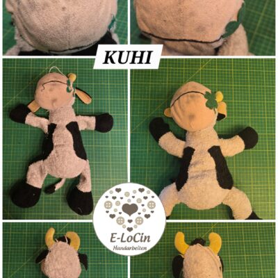 Ein Stofftier bekommt neue Füllung, neue Dekorationen, neuen Mund nachgestickt und viel neue Füllwatte