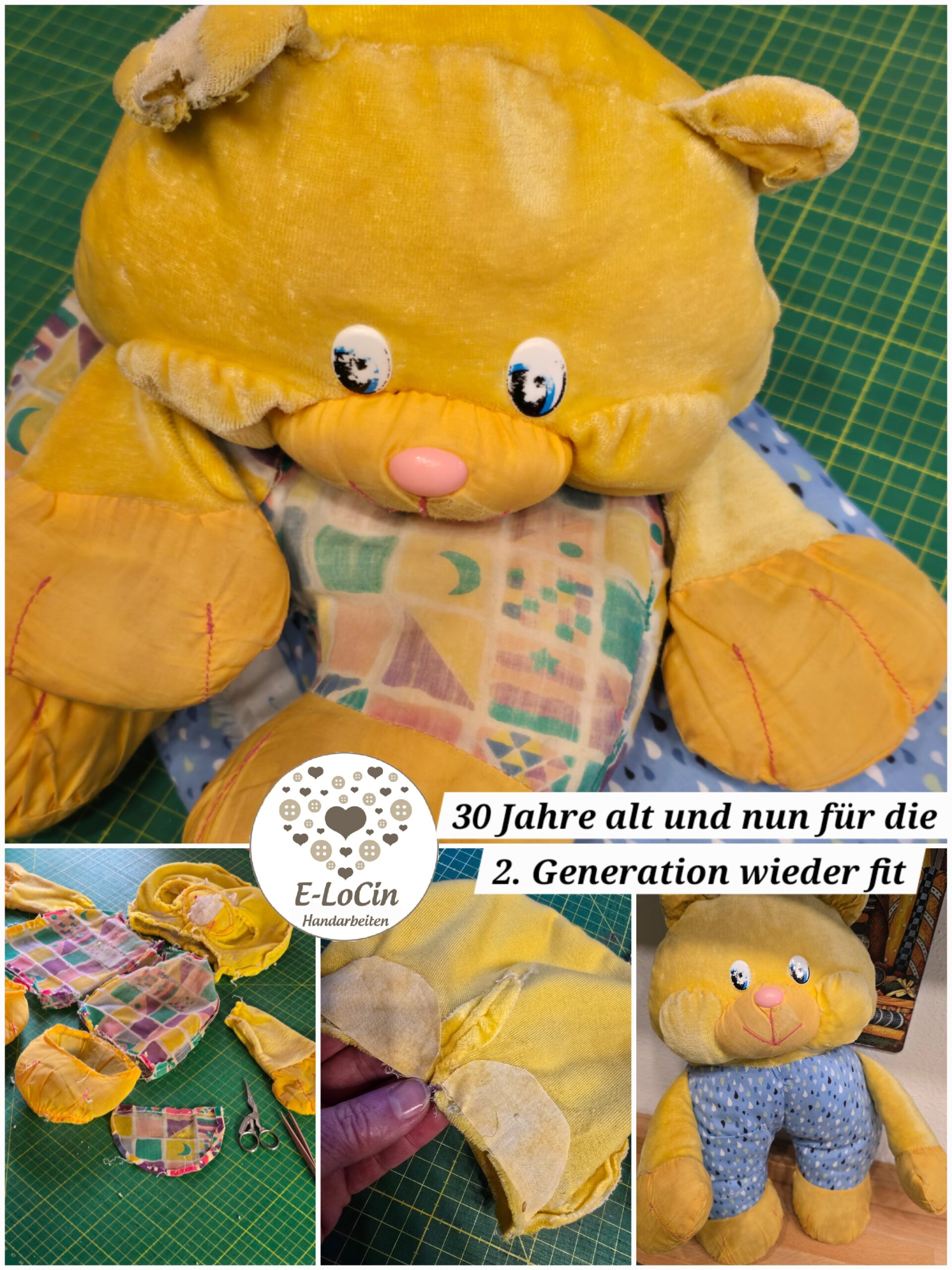 liebevoll und mit Ruhe reparierte Stofftiere als bleibende Erinnerung.