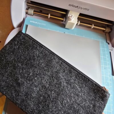 Filztäschchen mit persönlichem Namen und Herzschlag für Katzen geplottet