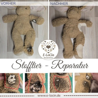 Reparatur von Kuscheltieren und Stofftieren. Stofftierklinik und Stofftierreparatur in Polling, Oberbayern. Nahe München