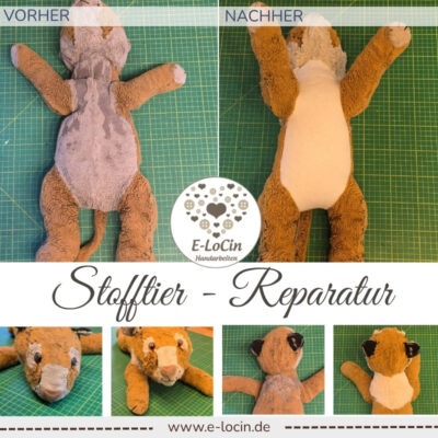 Reparatur von Kuscheltieren und Stofftieren. Stofftierklinik und Stofftierreparatur in Polling, Oberbayern. Nahe München