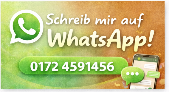 schreibe mir auf WhatsApp und bekomme echte unverfälschte Einblicke, die Du nicht auf Instagram oder anderen social medial Kanälen finden wirst