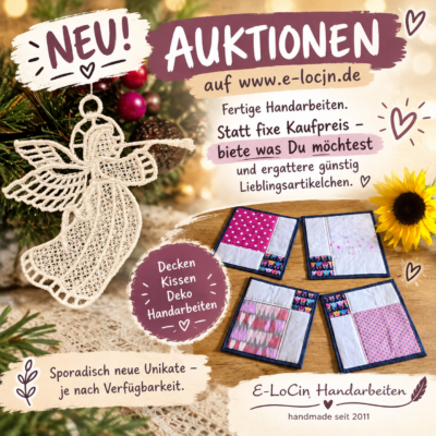 Aktionen, Schnäppchen & handgemachte Unikate von E-LoCin zum attraktiven Preis: einzigartige Einzelstücke, reduzierte Artikel, besondere Schnäppchen und gelegentlich echte Überraschungen.